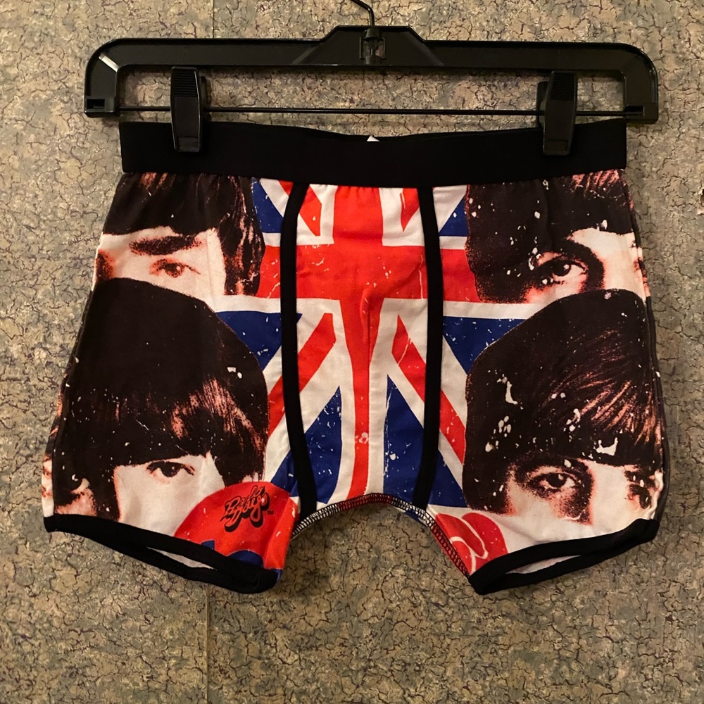 New without tags beatles British flag boxer briefs size Small Radio Days